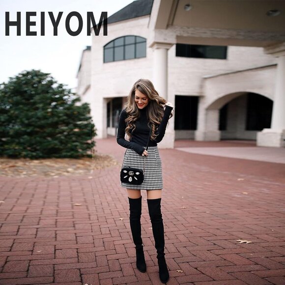 Women Black Pu Leather Pointed Toe Zipper Over The Knee Thigh High Long Boots - Picture 6 of 8